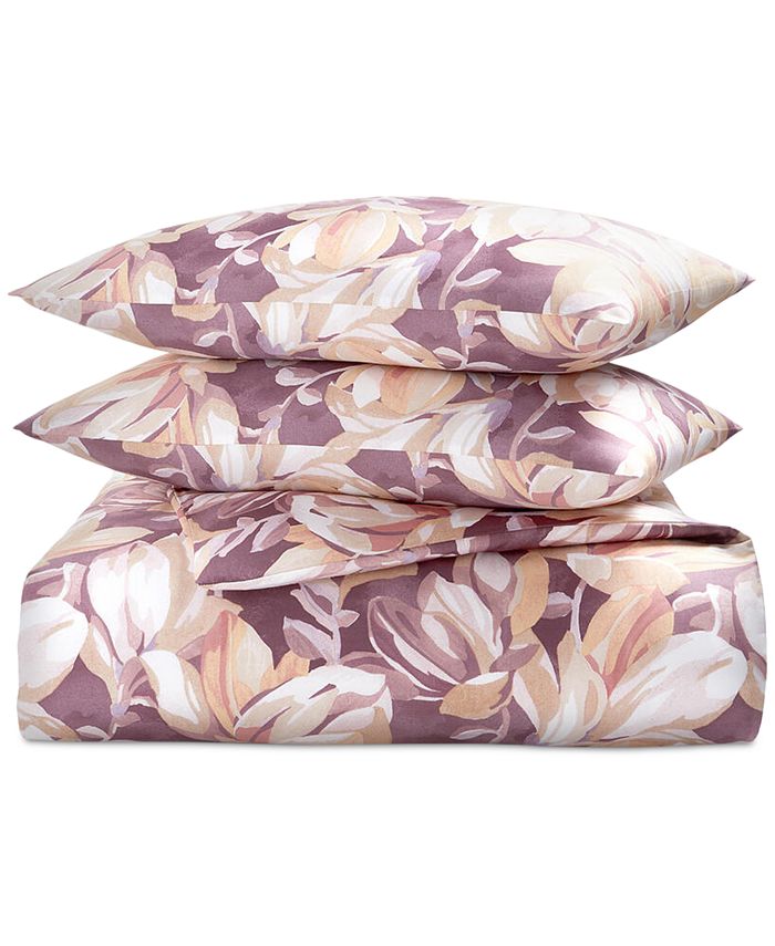 Charter Club Magnolia Cotton 3-Pc. Duvet Cover Set, King, Created for ...