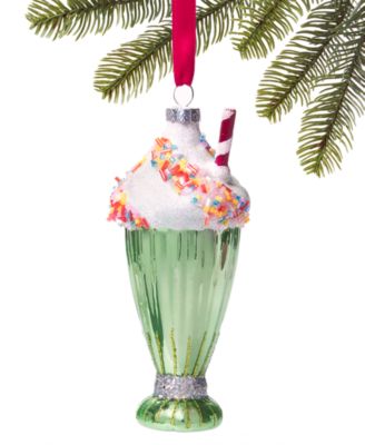 Holiday Lane - Sweet Tooth Milkshake in Green Cup Ornament