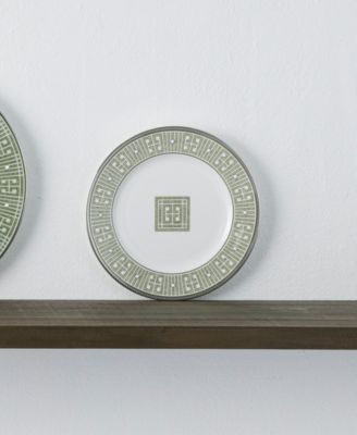 Infinity Green Platinum 4 Piece Bread Butter/Appetizer Plate Set, Service for 4