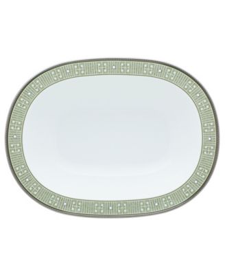 Infinity Green Platinum Oval Vegetable Bowl 24 Oz