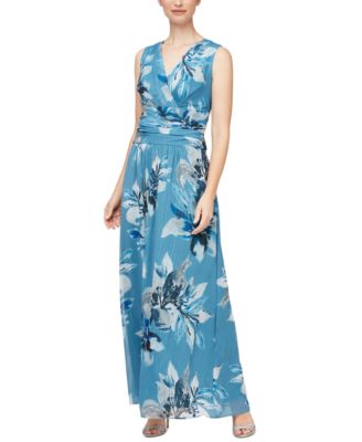 S.L. Fashions Women's Long Dress With Flutter Sleeves & V-Neck - Beaded Waist Detail, Petite Missy Size - View #12