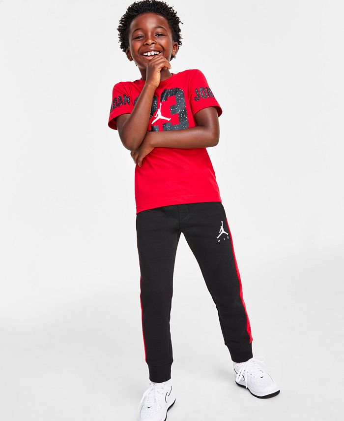 Jordan Toddler & Little Boys 23 Speckle T-shirt & Fleece Pants - Macy's