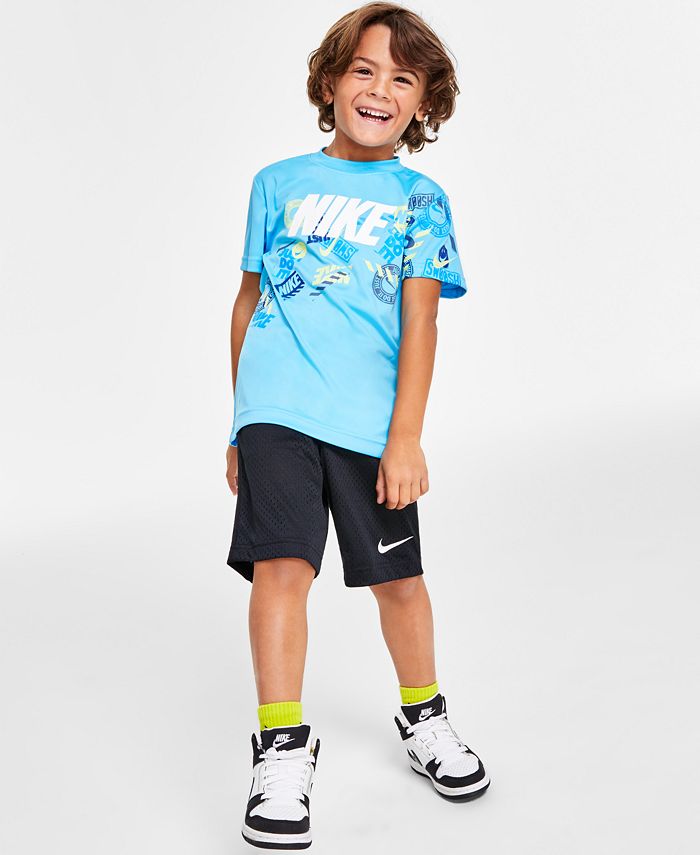 Nike Little Boys Block Stamp T-shirt & Mesh Shorts - Macy's