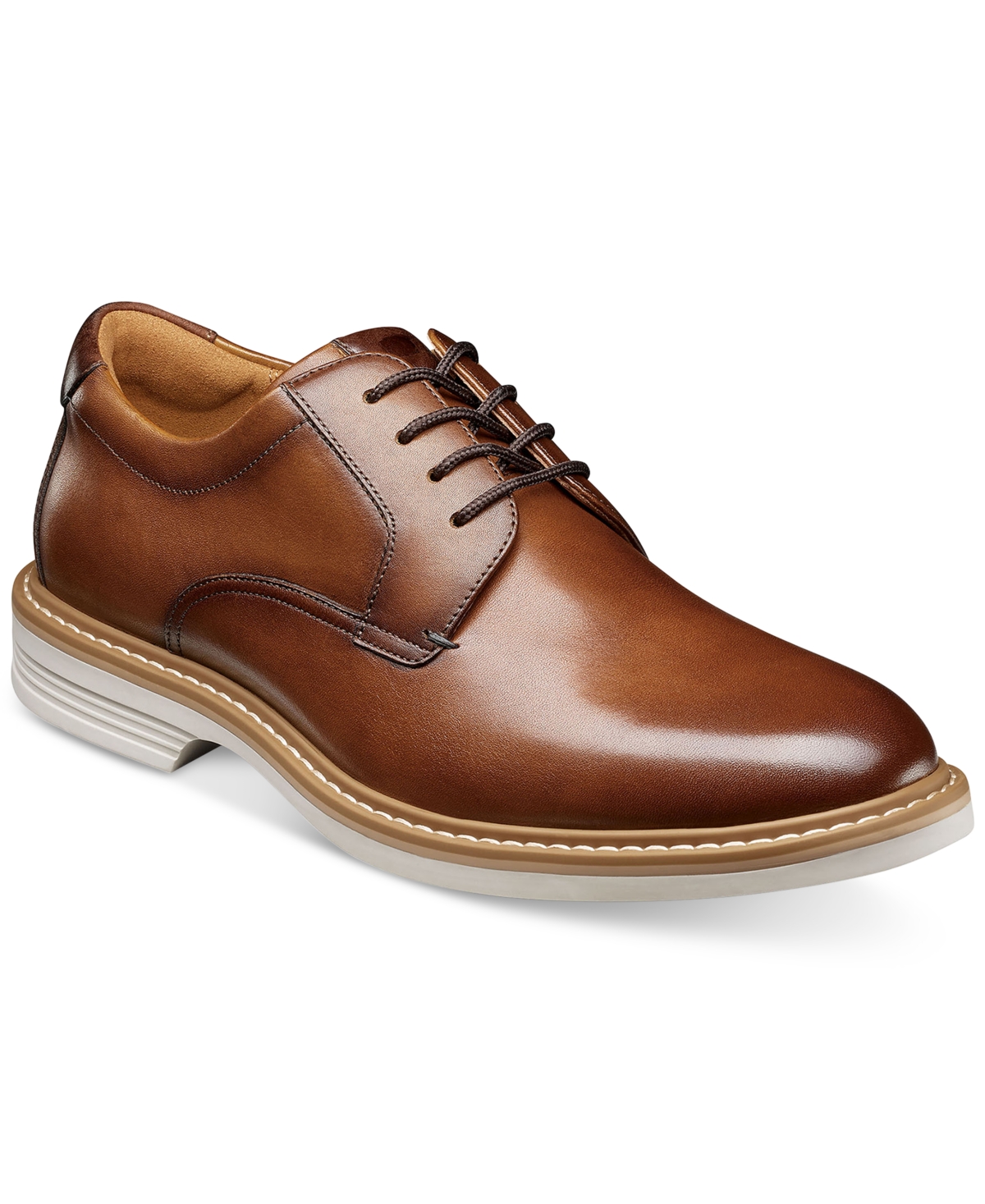 Men's Norfolk Leather Plain Toe Oxford - Cognac