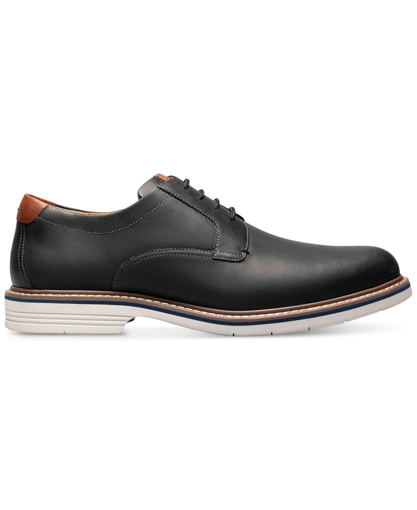 Мужские туфли Florsheim Norfolk Leather Plain Toe Oxford, цвет: Чёрный — фото 2