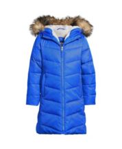 Lands End Kids Girls Blue Fleece Hooded Full Zip Jacket Size M(8-10)