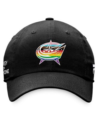Men's Black Columbus Blue Jackets Team Logo Pride Adjustable Hat