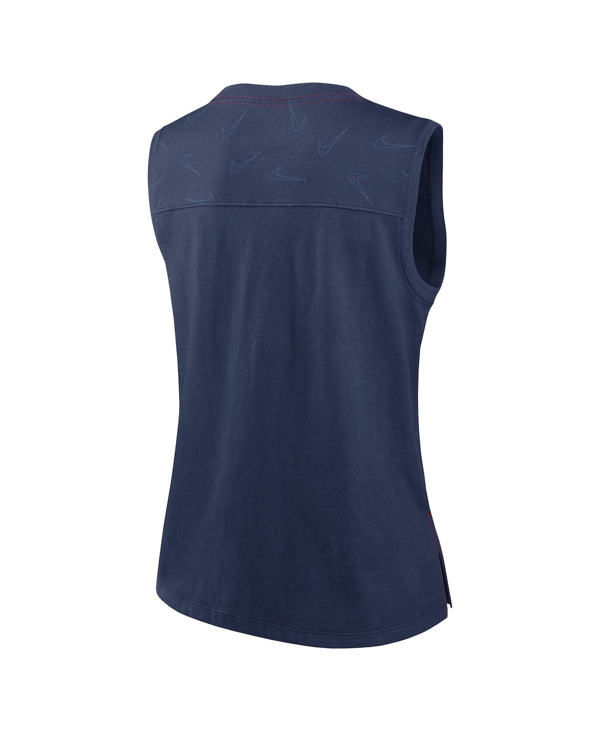 Shop Nike Women's  Navy Cleveland Guardians Muscle Play Tank Top