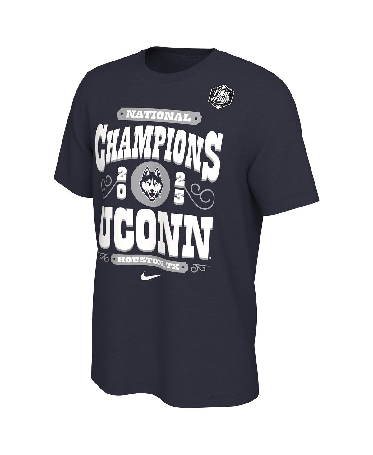 Men's NikeUConn Huskies 2023 Ncaa Men's Basketball National Champions Celebration T-shirt - Navy