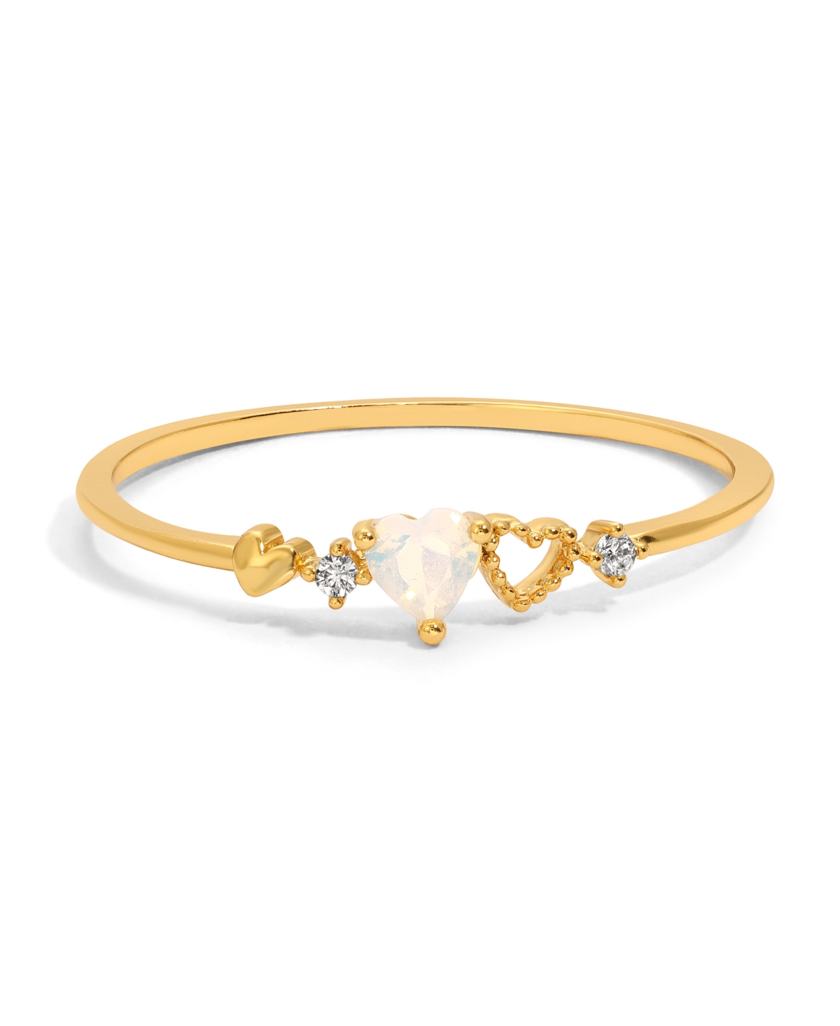 Girls Crew Heart Shaped Faux Cubic Zirconia Forever Love Ring In Gold