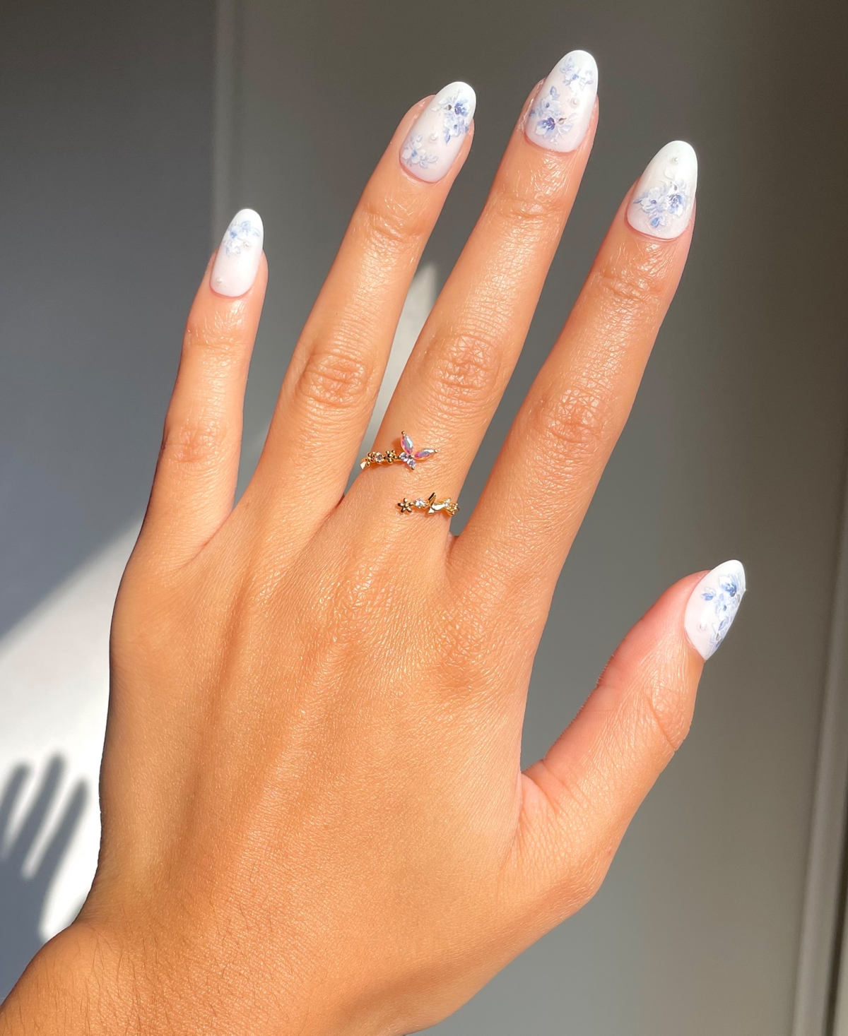 Girls Crew Crystal Multi-Color Dance of the Butterfly Adjustable Ring