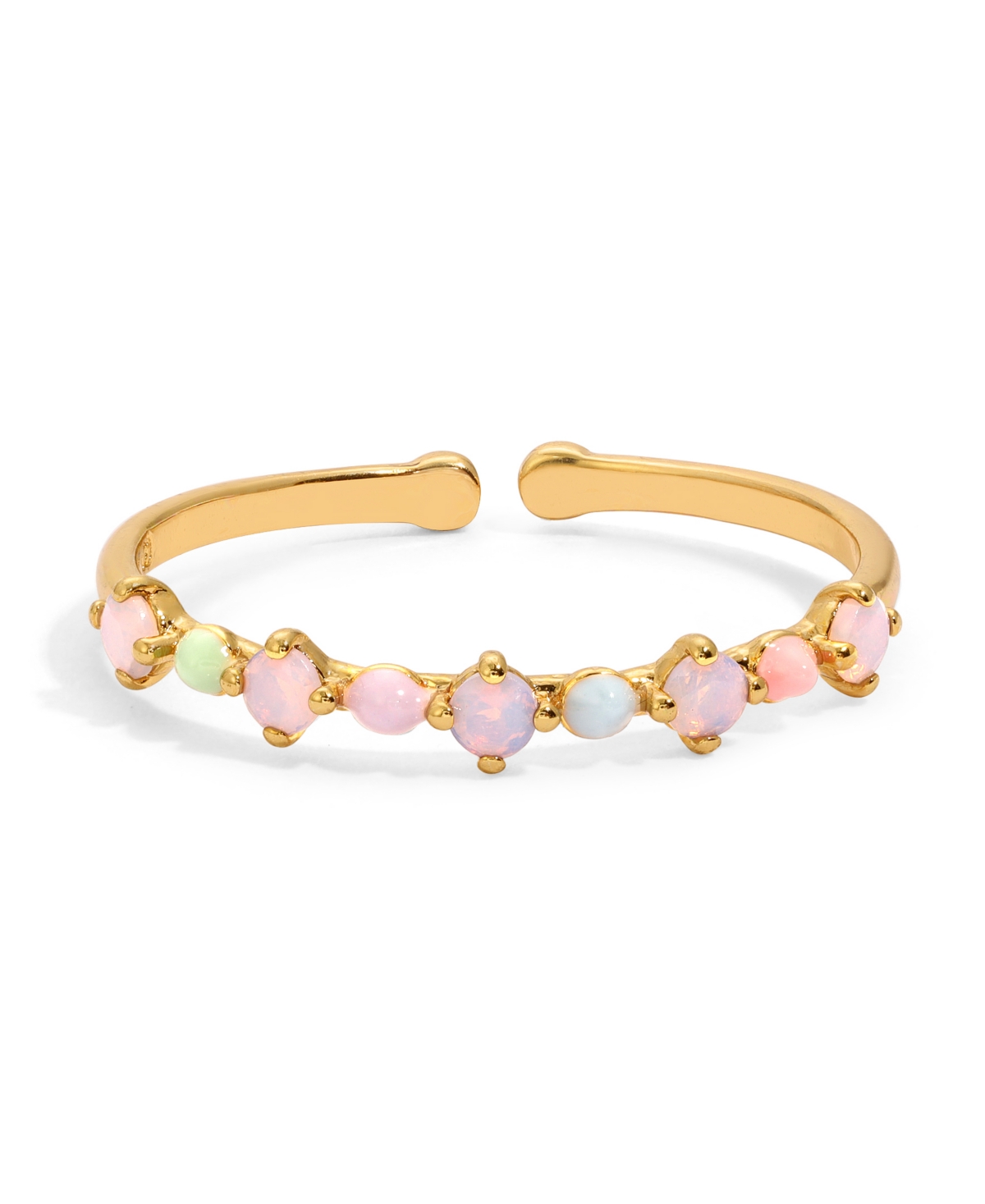 Girls Crew Enamel And Crystal Pastel Hues Ring In Gold