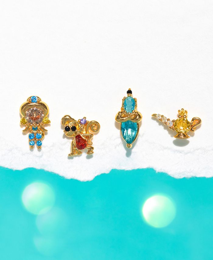 Girls Crew Crystal MultiColor Disney Princess Jasmine Stud Earring Set