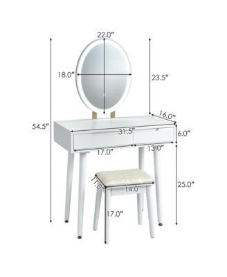 Vanity Makeup Table Touch Screen Dressing Table Stool Set