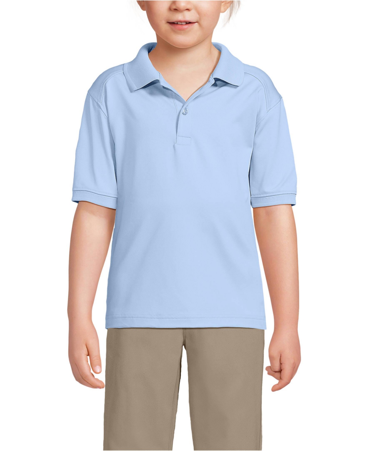 Lands' End Girls Short Sleeve Rapid Dry Polo Shirt