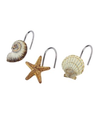 Antigua Starfish & Seashells Ceramic 12-Pc. Shower Curtain Hooks