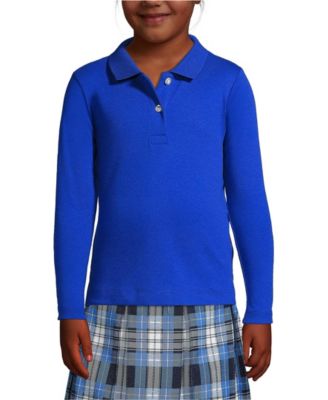 Girls Long Sleeve Feminine Fit Interlock Polo Shirt