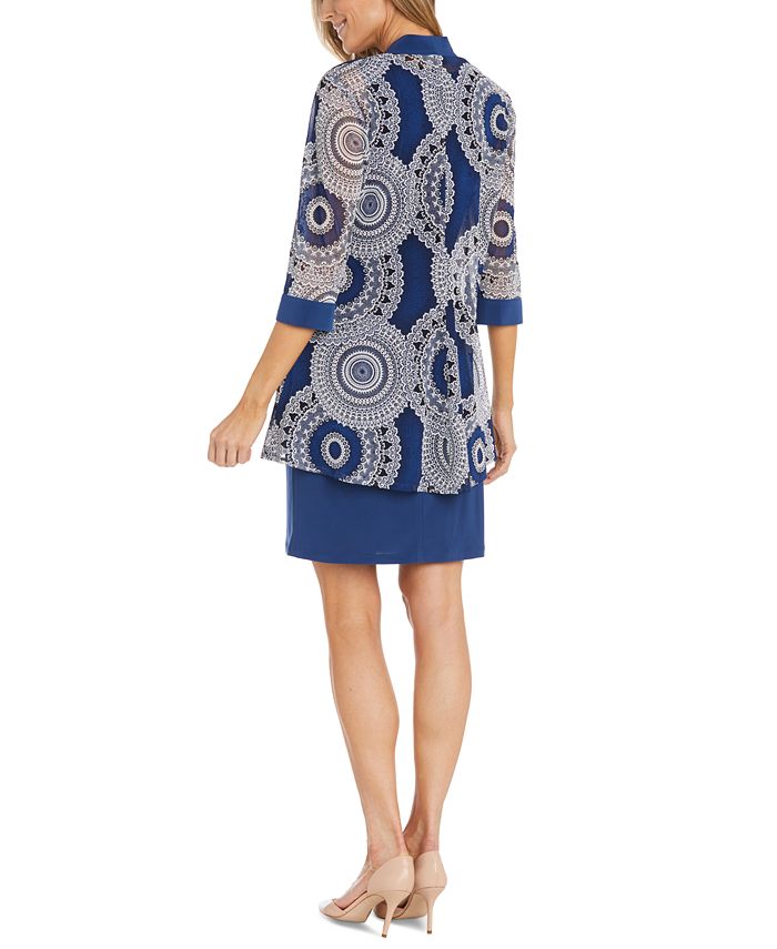 R & M Richards Women's Dress and Printed Jacket - Macy's