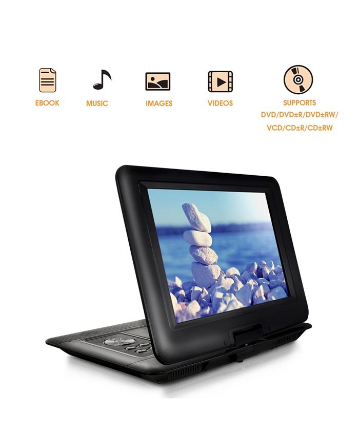 Trexonic 13.3 Inch Portable TV+DVD Player with Color TFT LED Screen and