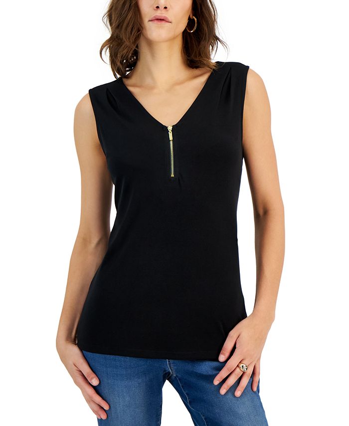 I.N.C. International Concepts Women s Sleeveless 1 4 Zip Top