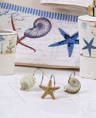 Antigua Starfish & Seashells Ceramic 12-Pc. Shower Curtain Hooks