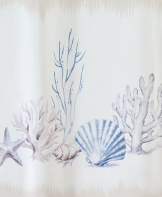 Abstract Coastal Seashells & Coral Shower Curtain, 72" x 72"