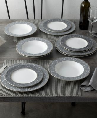 Infinity Graphite 4 Piece Dinner Plate Set, Service for 4