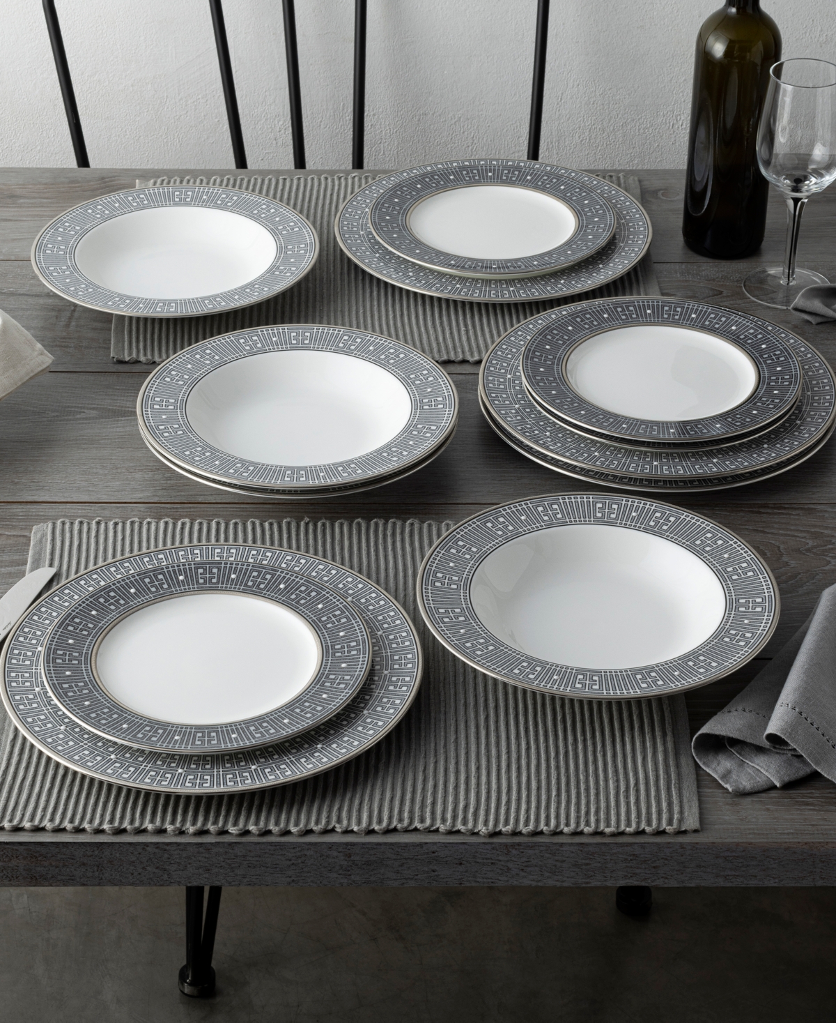 Noritake Infinity Graphite 4 Piece Dinner Plate Set, Service For 4 In Graphite