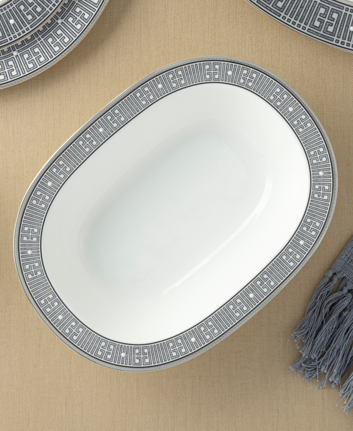 Noritake Infinity Graphite Oval Vegetable Bowl 24 oz In Graphite