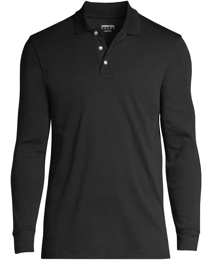 Men's School Uniform Long Sleeve Interlock Polo Shirt - thumbnail 2