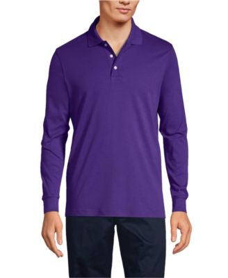 Men's School Uniform Long Sleeve Interlock Polo Shirt