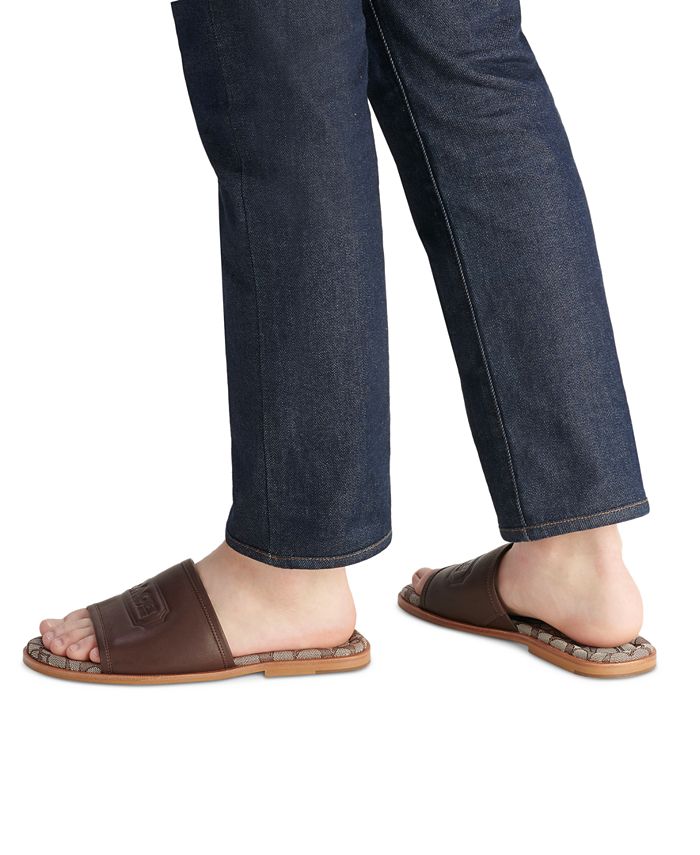 COACH Men's Signature Jacquard Slide Sandals Macy's