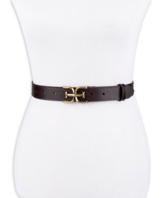 Women's Slim Double-E Plaque Buckle Belt