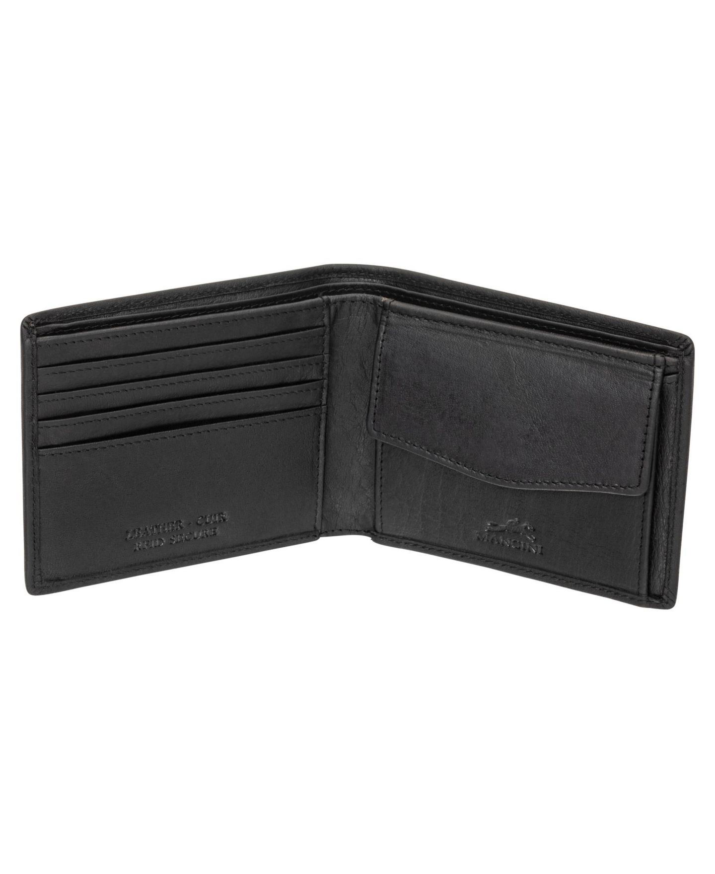 Мужской кошелёк Mancini Buffalo RFID Secure Wallet with Coin Pocket, цвет: Чёрный — фото 3