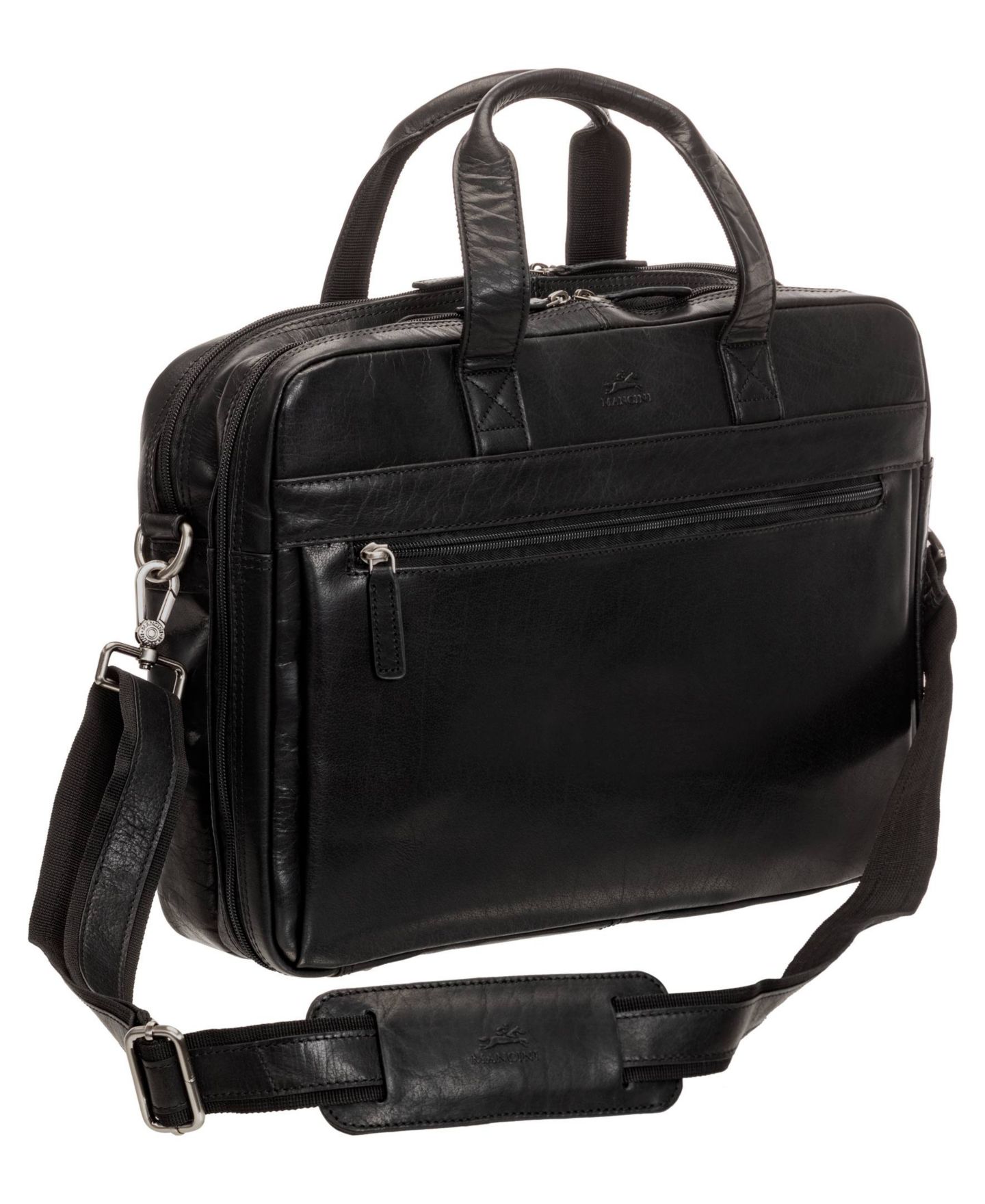 Мужская сумка Mancini Buffalo Double Compartment Briefcase for 15.6" Laptop and Tablet, цвет: Чёрный — фото 4