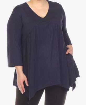 Plus Size Empire Cut V-neck Tunic Top