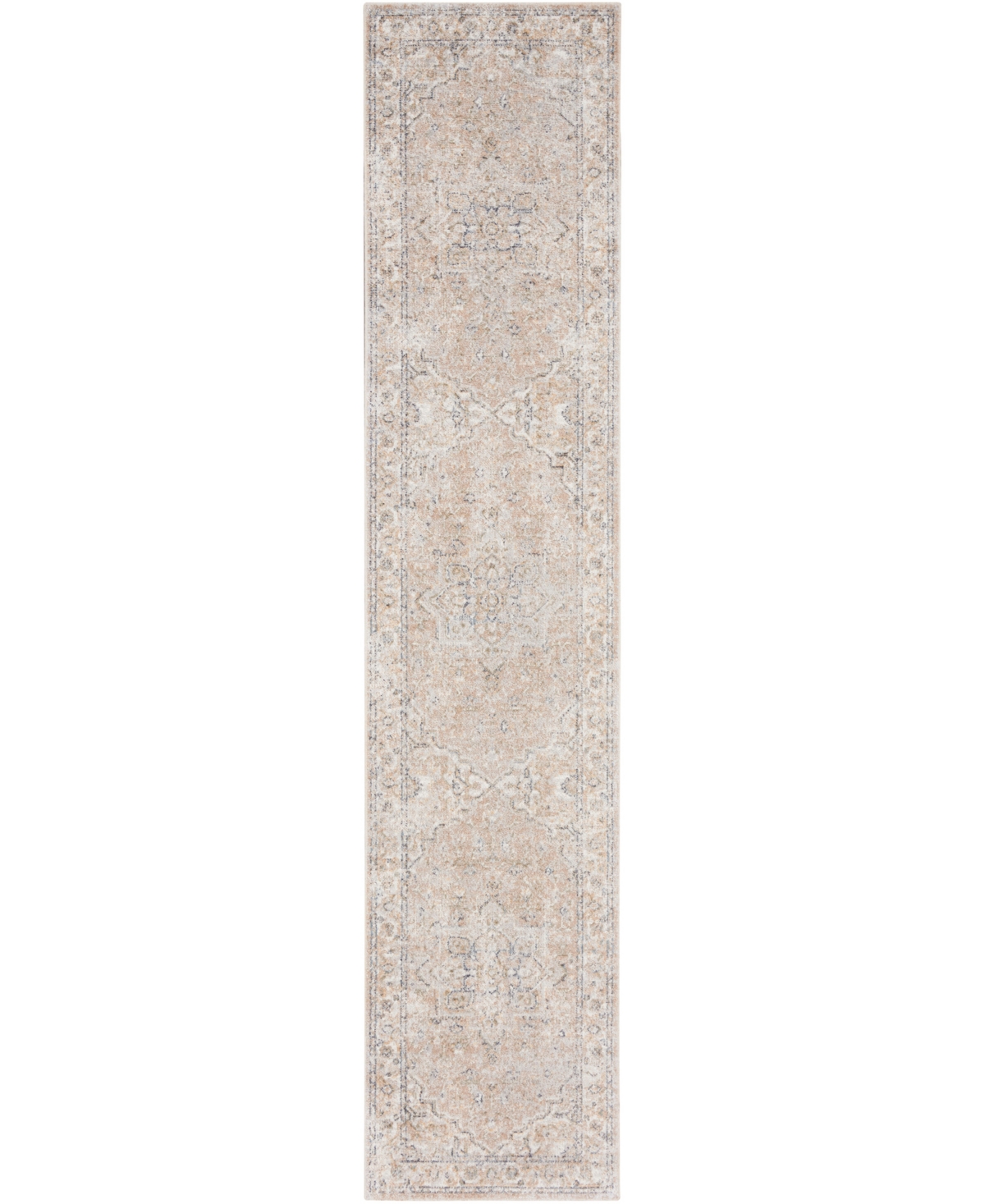 Nourison Astra Machine Washable Asw12 2'2" X 10' Runner Area Rug In Beige