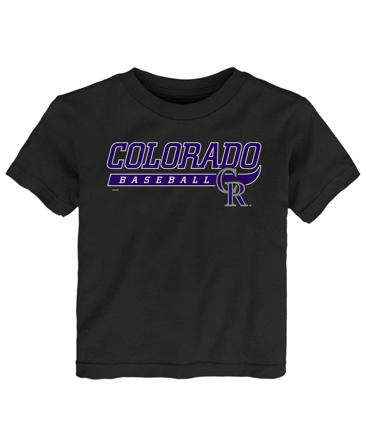 Outerstuff Babies' Toddler Boys And Girls Black Colorado Rockies Take The Lead T-shirt