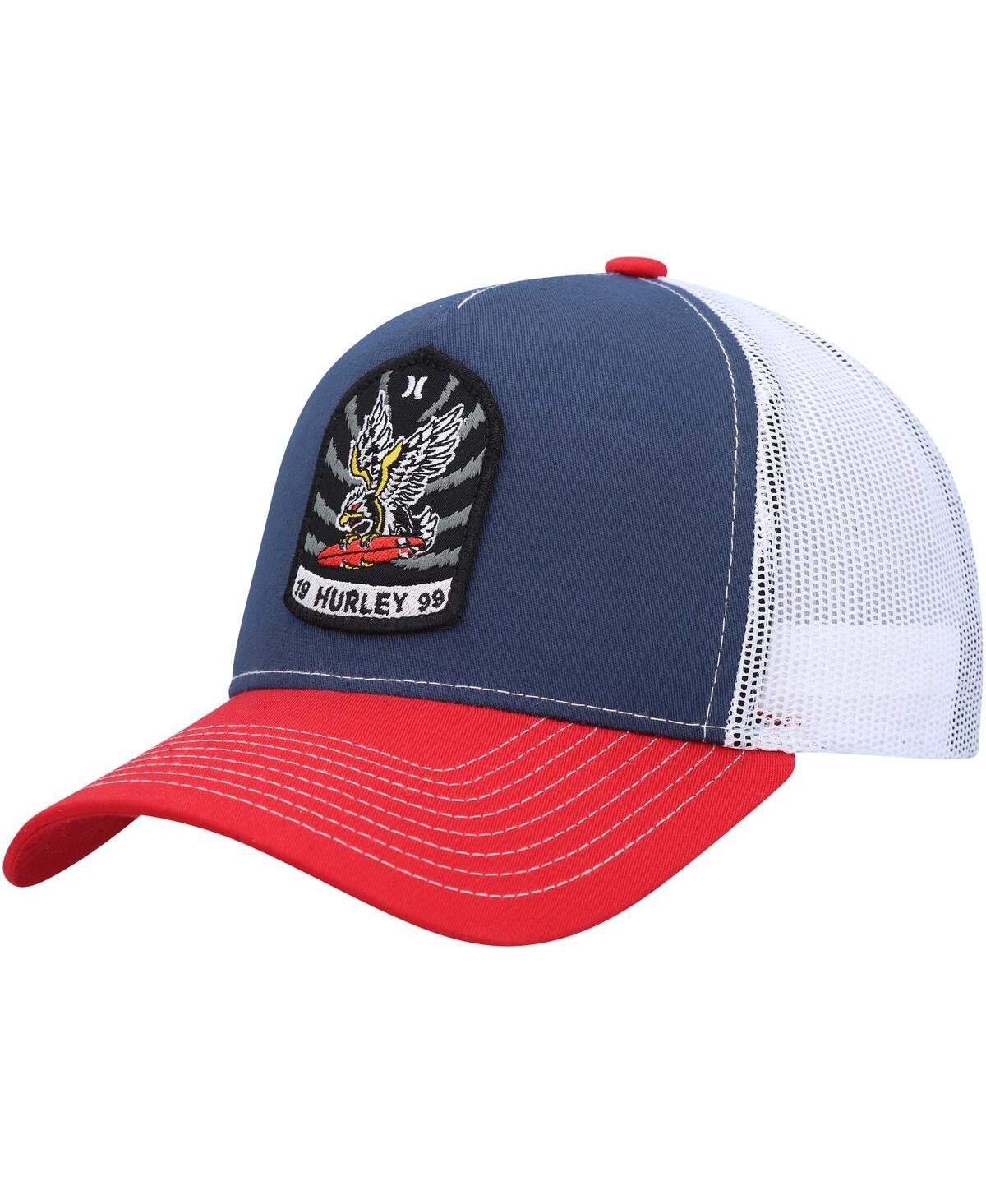 Hurley Men's  Navy, Red Wild Things Trucker Snapback Hat In Navy,red