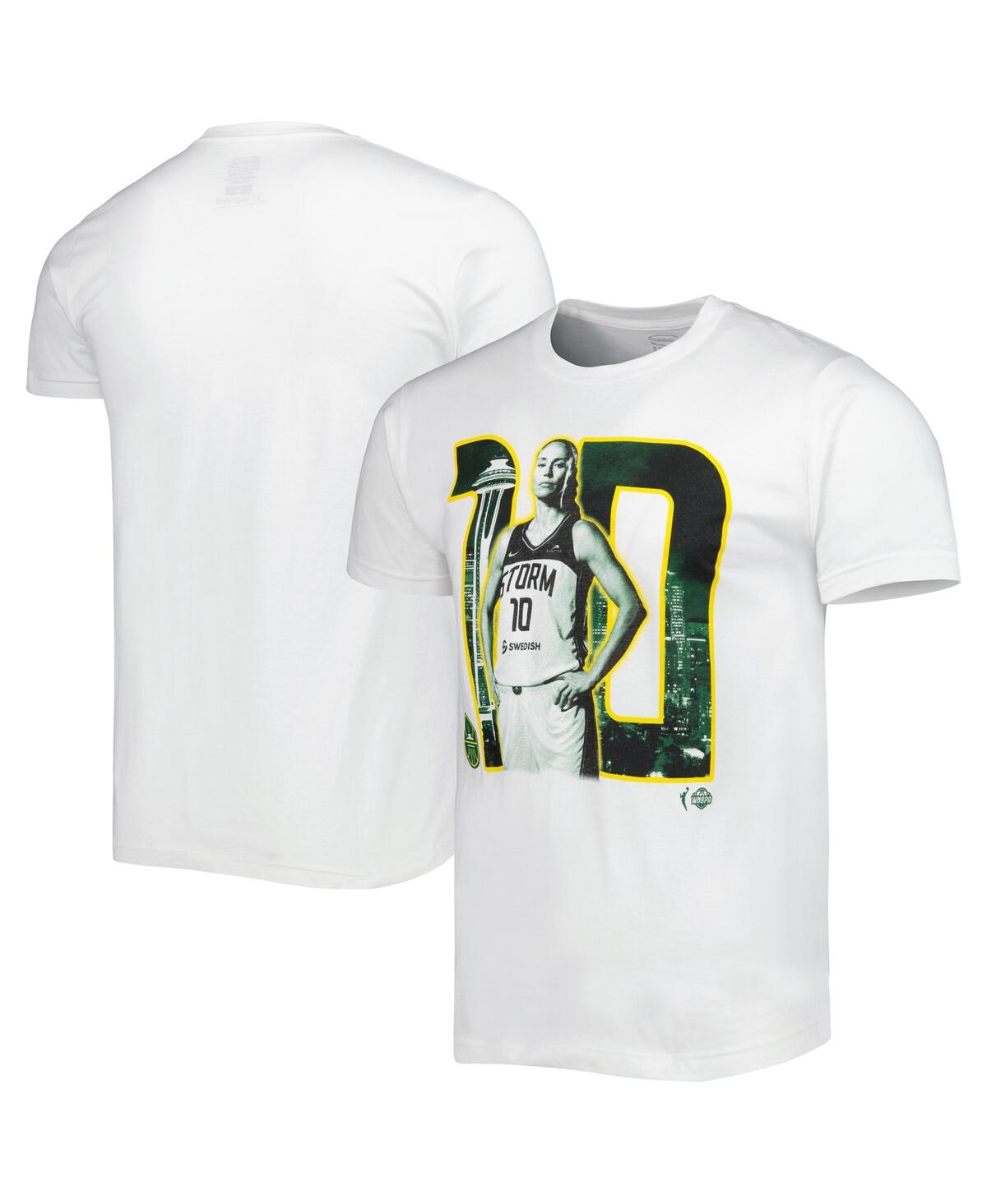 Men's and Women's Stadium Essentials Sue Bird White Seattle Storm Player Skyline T-shirt - White