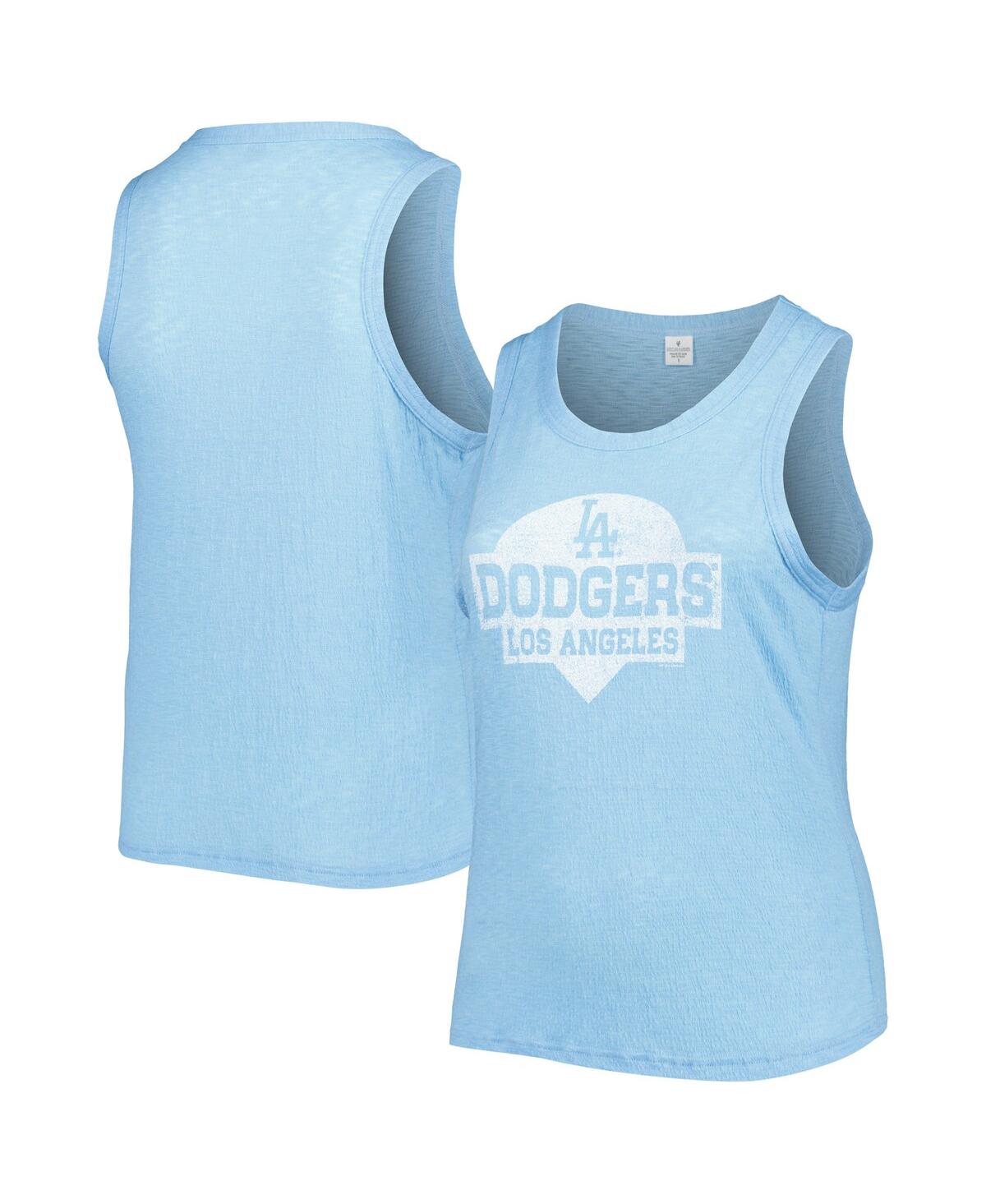 Shop Soft As A Grape Women's  Royal Los Angeles Dodgers Plus Size High Neck Tri-blend Tank Top