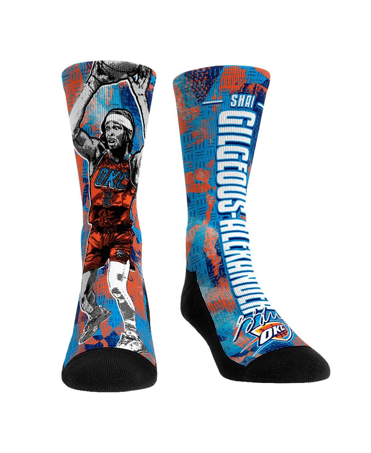 Rock 'em Men's And Women's  Socks Shai Gilgeous-alexander Oklahoma City Thunder Big Player Crew Socks In Blue