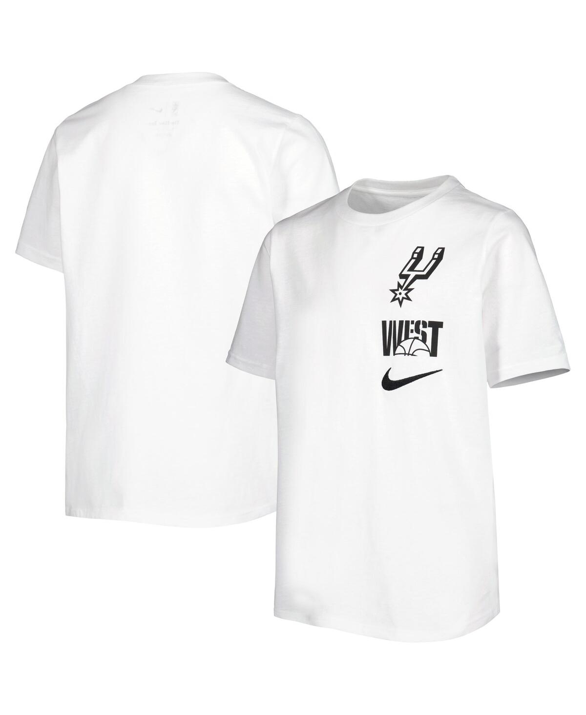 Nike Kids' Big Boys And Girls  White San Antonio Spurs Vs Block Essential T-shirt