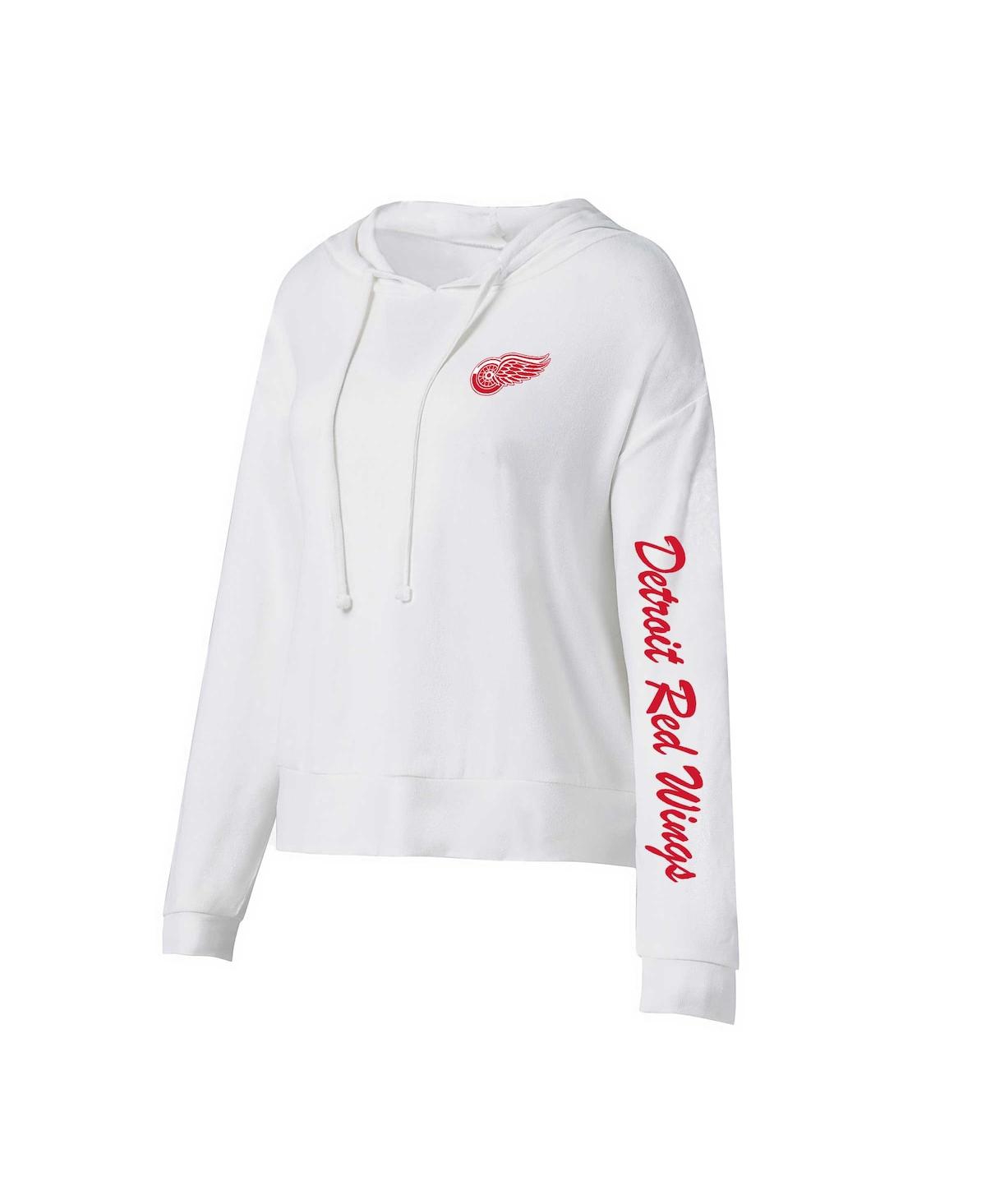 Women's Concepts Sport White Detroit Red Wings Accord Hacci Long Sleeve Hoodie T-shirt - White