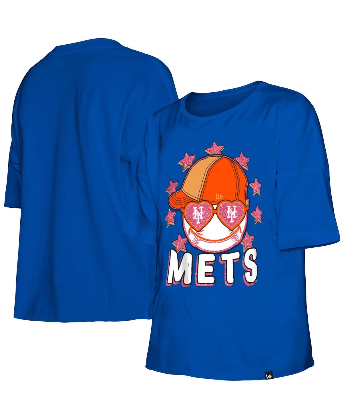 New Era Kids' Big Girls  Royal New York Mets Team Half Sleeve T-shirt