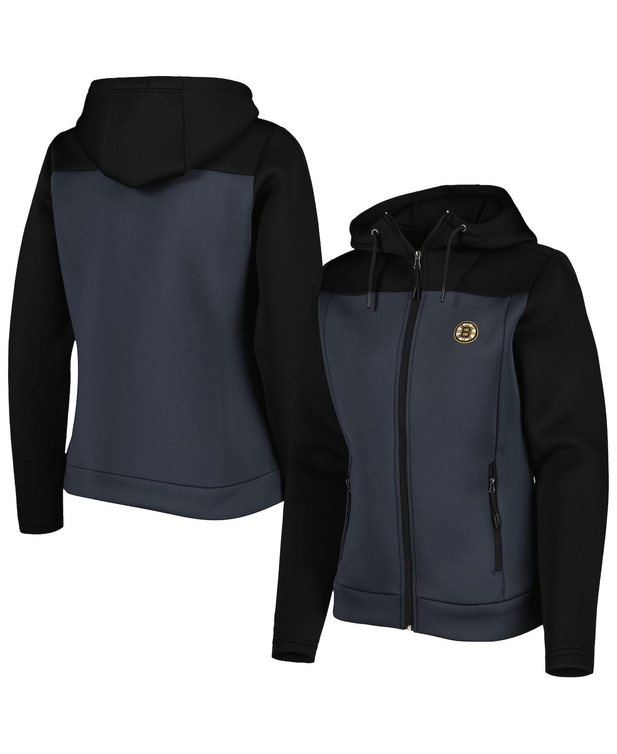 Antigua Women's  Black, Gray Vegas Golden Knights Protect Full-zip Jacket In Black,gray