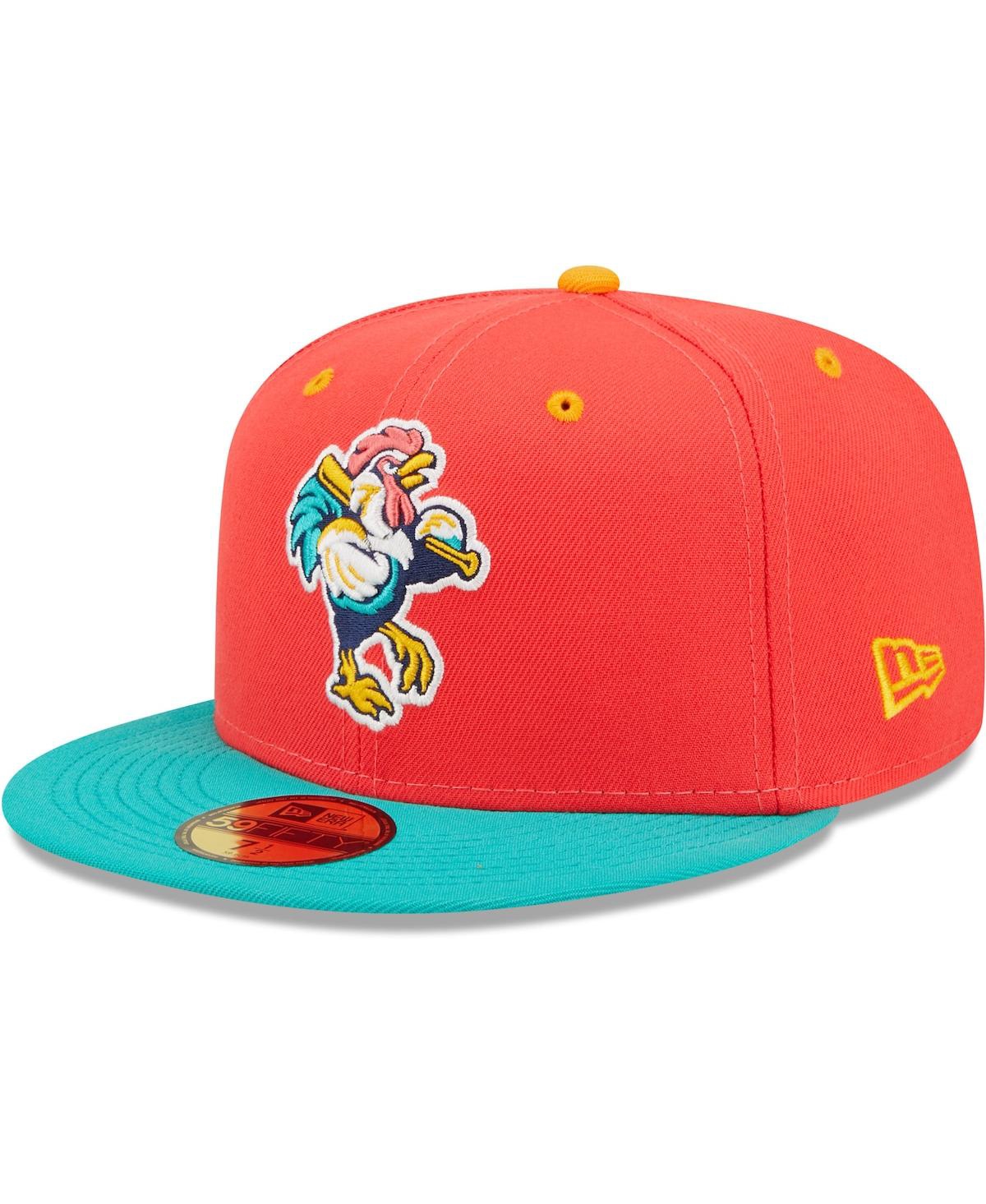 Shop New Era Men's  Coral, Turquoise Gallos De Delmarva Copa De La Diversion 59fifty Fitted Hat In Coral,turquoise