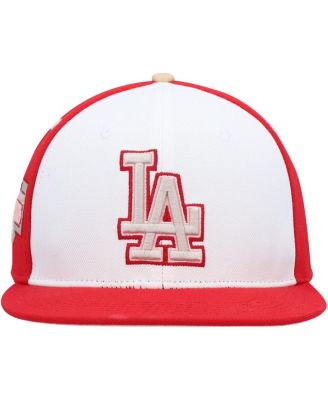 Men's White, Red Los Angeles Dodgers Strawberry Ice Cream Drip Snapback Hat