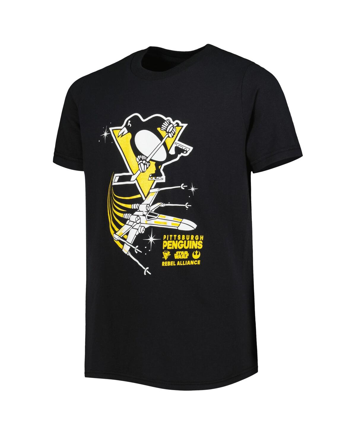 Shop Outerstuff Big Boys And Girls Black Pittsburgh Penguins Rebel Alliance T-shirt