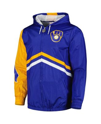 Men's Royal Milwaukee Brewers Undeniable Full-Zip Hoodie Windbreaker Jacket